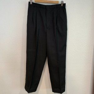 Vintage Sheridan Square Black Pants Pleated Pockets W30" x L24.5" Womens Size 14